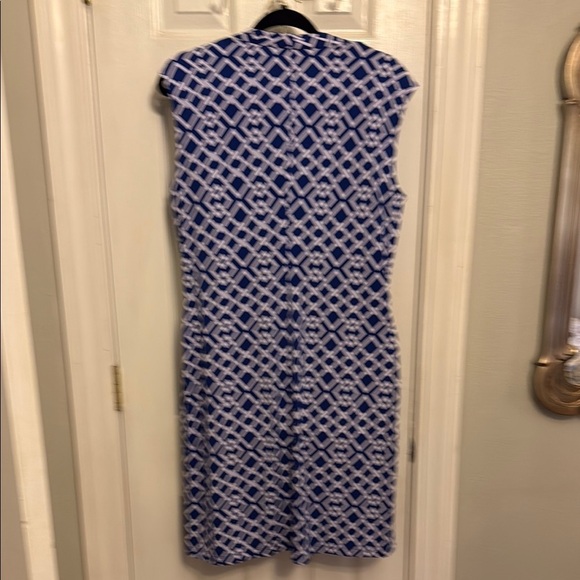Enfocus Studio Blue and White Sheath Midi Dress - Picture 3 of 10